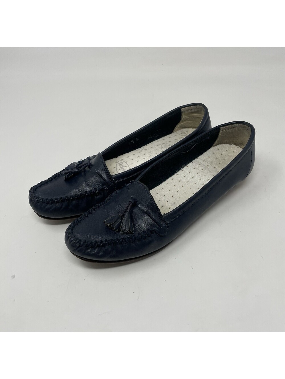 SAS Softie Loafers Comfort Shoe Womens Sz 6.5 Tassel Kiltie Slip On Navy Blue